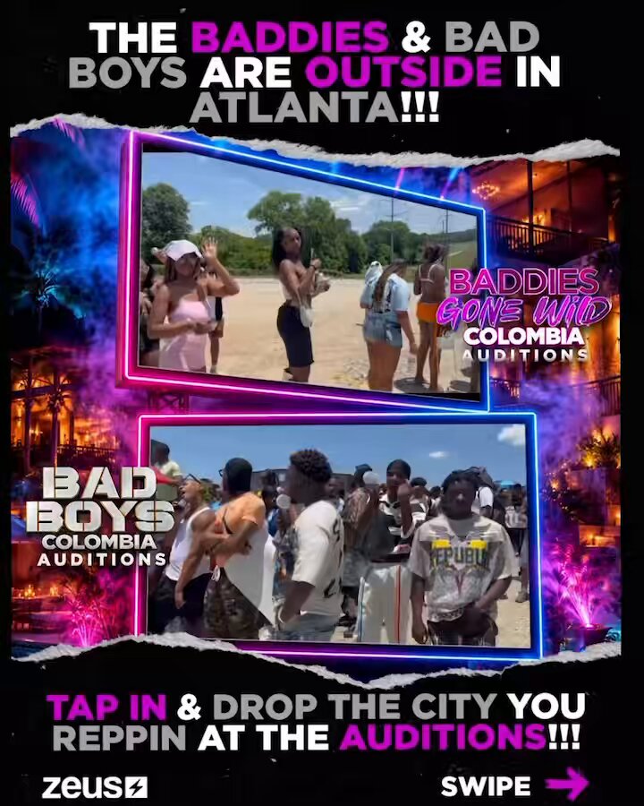 🙌🏾 Issa whole lotta BADD shh & big ENERGY goin up in the A right now! Crash the comments & drop the CITY you reppin today at the #BaddiesGoneWild & #BadBoysColombia AUDITIONS!📍😜 Link in bio to stay tuned for the #BadBoys & #BaddiesGoneWildColombia AUDITIONS Coming SOON ZEUS⚡️