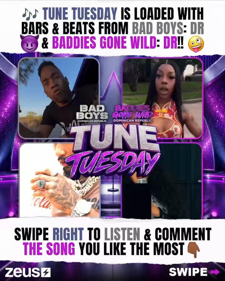 #TuneTuesday is LOADED with BARS 🎤 & BEATS 🎶 today with #BadBoysDominicanRepublic 😈 & #BaddiesGoneWildDominicanRepublic!! 🤪