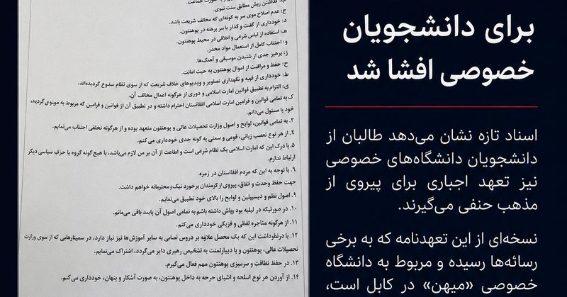 Controversial Taliban Pledge Revealed; Private University Students Require Hanafi Jurisprudence
