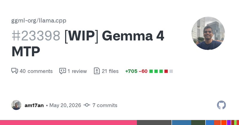Original image: Hugging Face - Llama.cpp Adds Support for Gemma 4 MTP Models