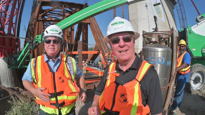 The Walsh Group Thebiggreenw Co Chairman Matt Walsh Sean Walsh And Steve Kehle Celebrate The Latest Milestone At The Rehab Of The Historic Merchants Bridge In St Louis Walsh Construction Mammoetglobal Install