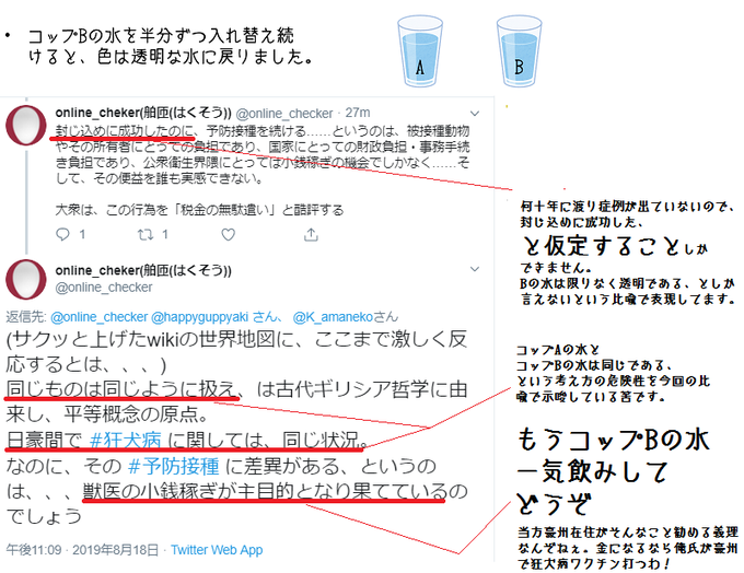 てりやき 豪州獣医 Happyguppyaki 何故オーストラリアでは狂犬病の予防注射を打たないのに 日本ではワクチン接種が必要なのかを コップで例えるとこうなります 狂犬病 アンチワクチネーション いらすとやまじ便利 Nitter