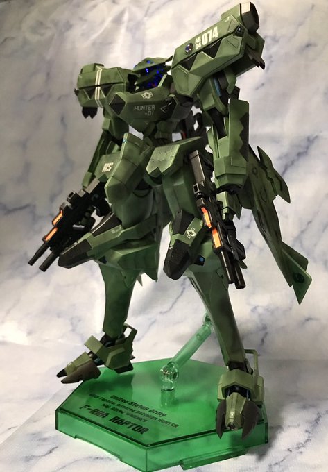 あごにぼし Citysbqpq5u25so F 22a ラプター アルフレッド ウォーケン機 改修点 頭部電飾 太腿6mm延長 脛6mm延長 ダクト追加 各所ディテールアップ 筋彫追加 専用ベース作成 戦闘機をモチーフにしながら劇中イメージで製作 Age21st Muvluv
