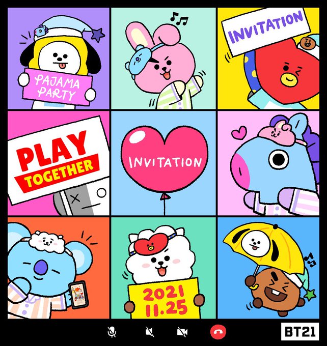 Bt21 Bt21 Unistars You Are Invited To Bt21 S Home Party Join Bt21 At Play Together P S Don T Forget To Bring Your Pajamas Bt21 Play Together Coming Soon 21 11 25 Bt21 Playtogether Collaboration