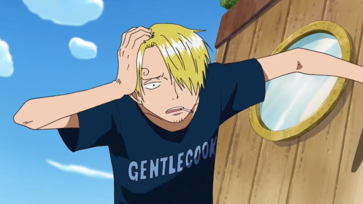 sanji blue shirt