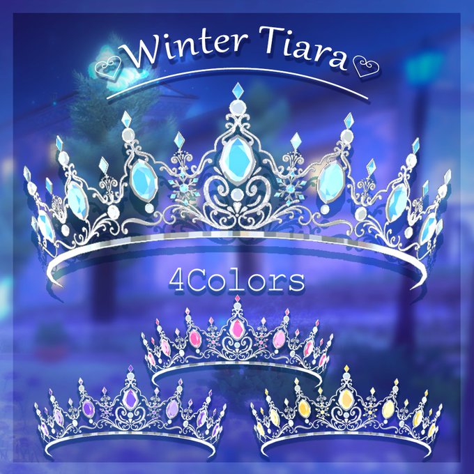 Mochi おもちやさん 3d Mo Seisaku 3dアクセサリーモデル 雪の結 ティアラ 4colorsセット Winter Tiara をboothで公開しました 4種類の宝石マテリアル入りで キラキラ反射して輝く繊細で豪華なティアラです よろしくお願いします ᐢ ᐢ
