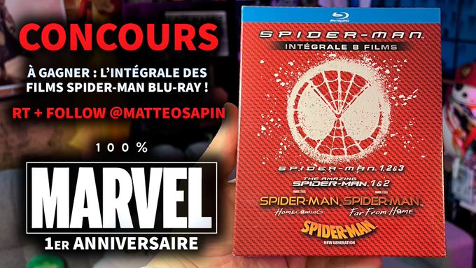 Matteo Chaine Du Geek Matteosapin Concours Pour Feter L Anniversaire De 100 Marvel L Integrale En Blu Ray Des Films Spiderman Est A Gagner Pour Participer Vous Avez Jusqu Au 21 Janvier