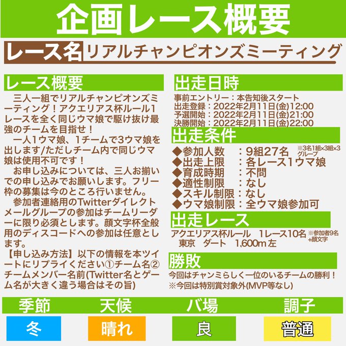 3 顔文字 ウマ娘 Johndoe O3o 第二回リアルチャンピオンズミーティング 満枠です ありがとうございました 今回は9人 私入れると10人ですが を意識してますのでこちらで打ち切らせていただきます 申し訳ありません ウマ娘 顔文字杯 Nitter 3 顔文字 ウマ娘 Johndoe O3o 第二回リアルチャンピオンズミーティング 満枠です ありがとうございました 今回は9人 私入れると10人ですが を意識してますのでこちらで打ち切らせていただきます 申し訳ありません ウマ娘 顔文字杯 Nitter
