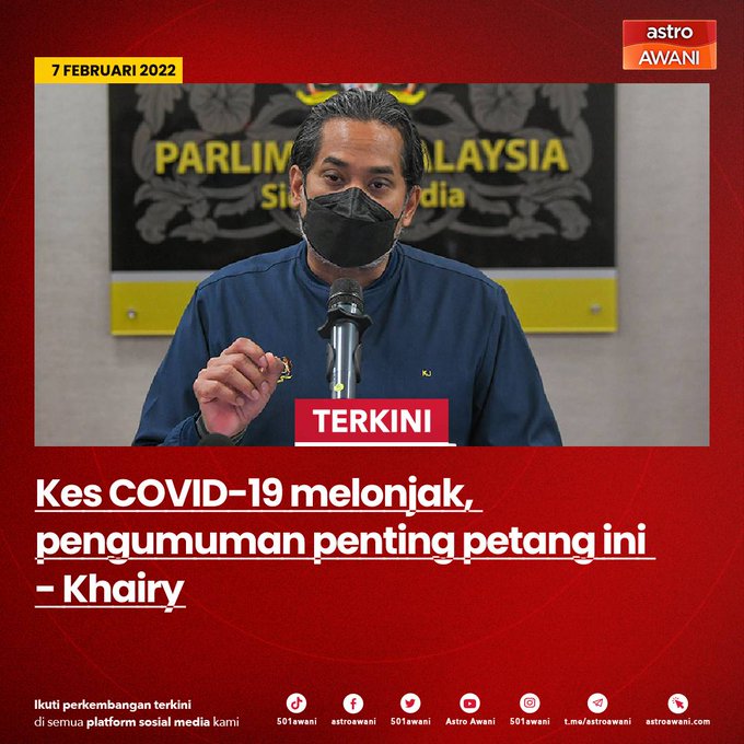 Astro Awani 501awani Menteri Kesihatan Khairykj Dijangka Membuat Beberapa Pengumuman Penting Dalam Sidang Media Petang Ini Khairy Memaklumkan Perkara Itu Menerusi Satu Ciapan Dalam Akaun Twitter Beliau Awaninews Nitter