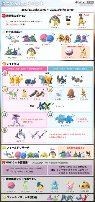 ポケモンgo攻略情報 ポケマピ Pokemapi 22年1月30日 日 朝10時の ロケット団襲来 終了後 ヒスイのすがたのビリリダマが ポケモンgoの世界に初登場します 現時点で進化はできない 野生で出現 フィールドリサーチでも出会える Pokemongo