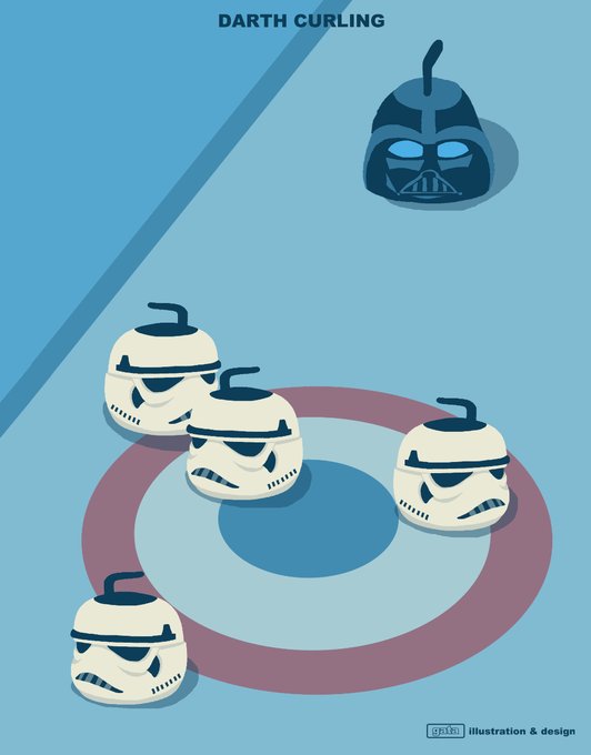 Gata Atelier Gata これも描かずにはいられませんでした ファンアート Curling カーリング スターウォーズ Starwars Darthvader ダースベイダー シュール イラスト イラスト好きさんと繋がりたい Nitter