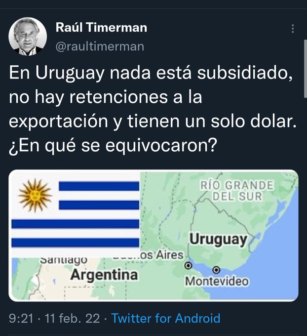 Silvia Rogero (@casandra168): "Uruguay no impone retenciones a la soja  porque son producto del contrabando de argentinos cuyos réditos son esos  números falsos y el enorme poder financiero que le confiere ser