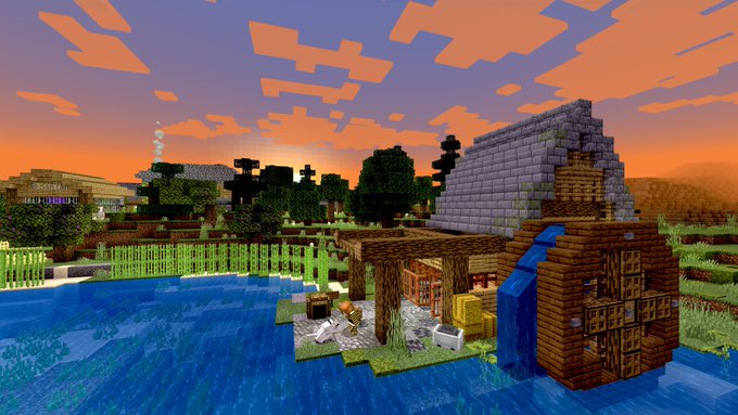 アンジー Cyakomama777 水車小屋を作りました 犬を飼いました Minecraft マイクラ マイクラ マインクラフト Nitter