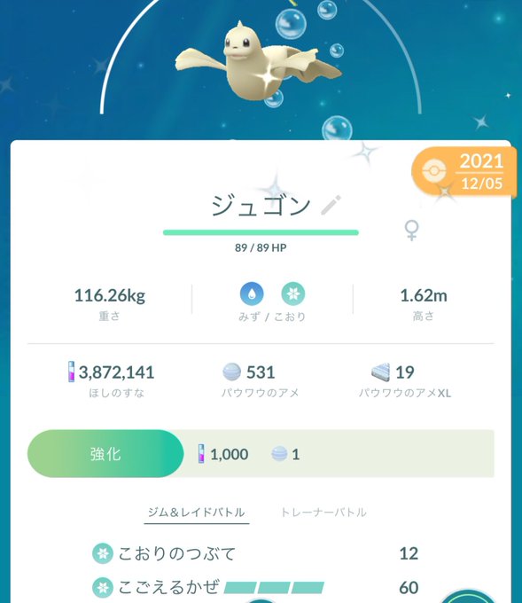 ポケモンgo攻略情報 ポケマピ Pokemapi Goバトルデイ パウワウ 開催 3 5 土 0 00 23 59 1セットを完了で グラジオシューズ を獲得 セット100戦できる 11 00 14 00ボーナス 勝利リワードでパウワウに必ず出会える ジュゴンに進化で こおり