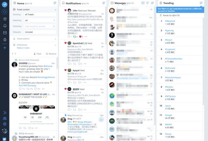 Crypto军火库 Sunyangphp Crypto军火库整理筛选了10个推友必备的twitter 实用工具 包含推特翻译 推特增加备注 推特买粉查询 Twitter美化 推特list 推特警报 推特营销等工具 以满足主应用程序中缺少的功能 1 Twitonomy 看它和哪些kol互动 查关系网 发推 Crypto军火库 Sunyangphp Crypto军火库整理筛选了10个推友必备的twitter 实用工具 包含推特翻译 推特增加备注 推特买粉查询 Twitter美化 推特list 推特警报 推特营销等工具 以满足主应用程序中缺少的功能 1 Twitonomy 看它和哪些kol互动 查关系网 发推