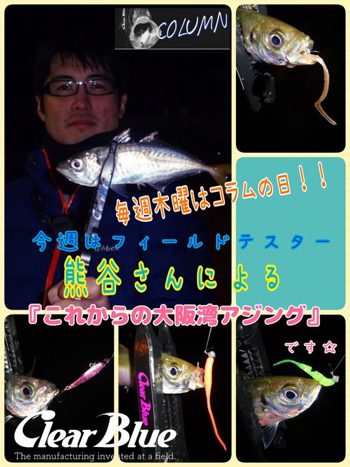 Dai Dsiozawa 毎週木曜はコラムの日 今週はフィールドテスターの熊谷さんによる Kumayan Ajing これからの大阪湾アジング です 劇的に水温の下がった場所もあったと言う大阪湾 そんな渋い状況下でも魚を狙えるポイントなどを御説明なさっている