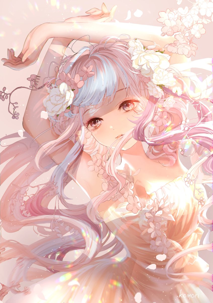 こもりひっき 幻想少女絵 Hikkikomori17 桜姫 桜舞い散る春の光の下で 踊る桜の妖精少女のイラストです これを見た人は自分の看板娘の画像を貼れ オリジナル 桜 Nitter
