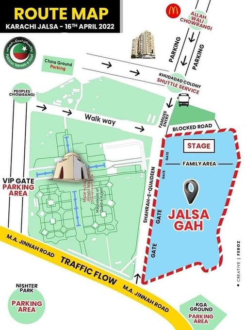 Nishtar Road Karachi Map Adv Younas Kakar (@Advocateyounas1): "Attention #Karachi Jalsa Route Map !  Families Can Come From Society Signal Entrance At Shahrah-E-Quaideen. Those  Coming From Gulshan/Jauhar Can Park Their Vehicles At Vip Gate Road. Nishtar