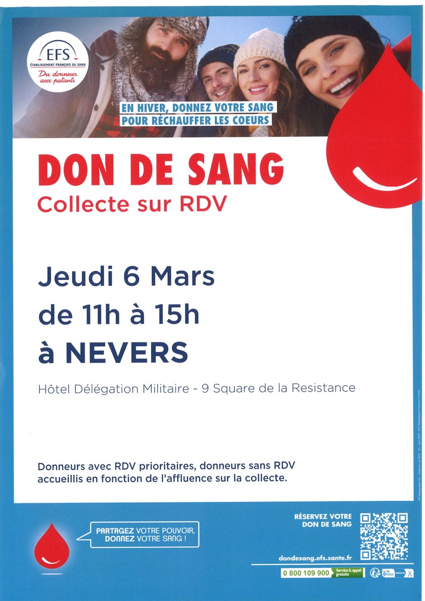 Collecte de Sang à la Délégation Militaire de la Nièvre