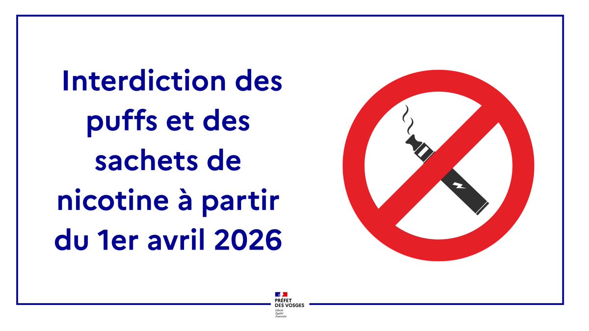 Interdiction des Puffs et Sachets de Nicotine à partir du 1er avril 2026