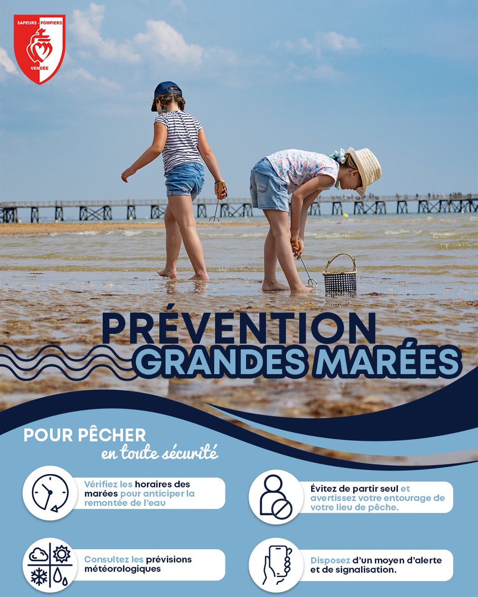 Grands coefficients de marées en Vendée : prudence pour la pêche à pied