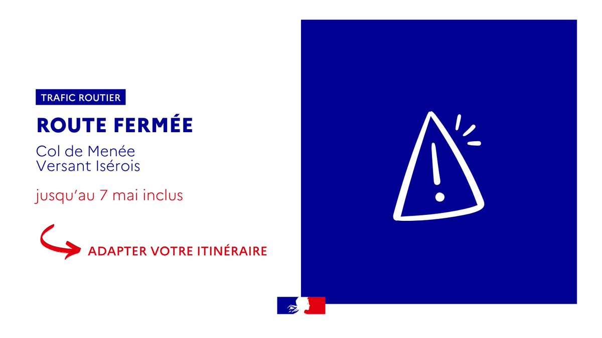 Col de Menée: Fermé jusqu'au 7 mai à cause de glissement de terrain