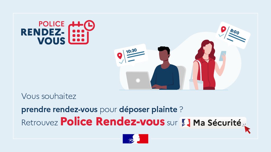Police Rendez-Vous : prendre rendez-vous en ligne pour porter plainte ou déposer une main courante sur tout le territoire métropolitain