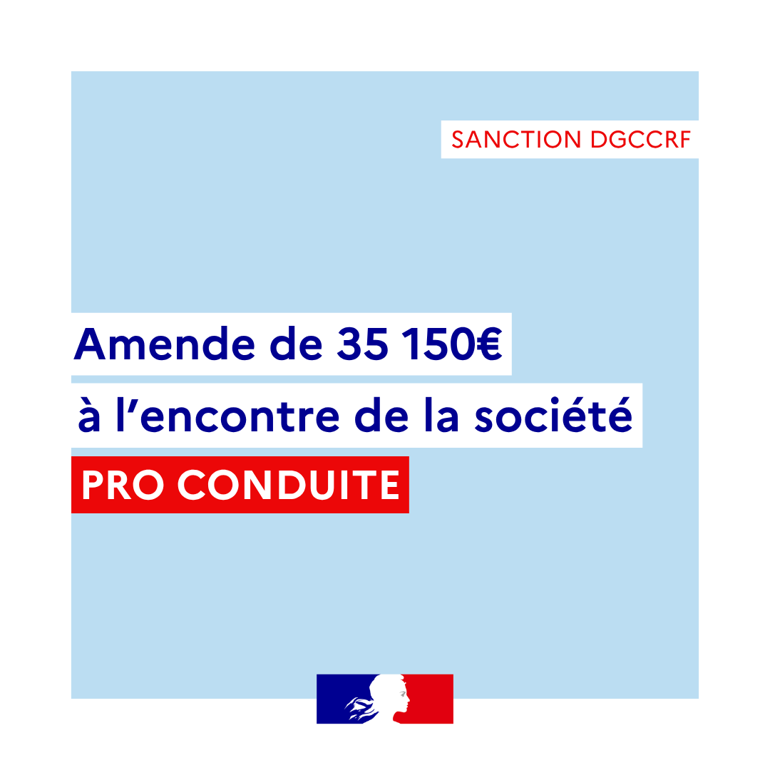 Société PRO CONDUITE : amende de 35 150€ en Essonne (91)