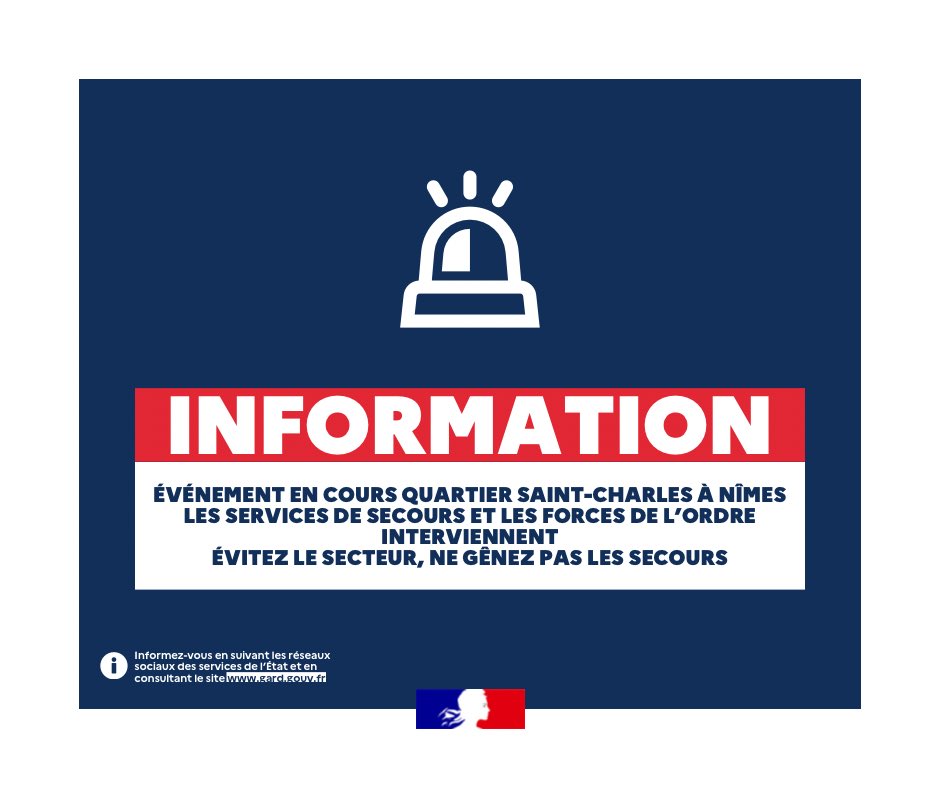 Événement en cours à Nîmes - Quartier Saint-Charles : évitez-le
