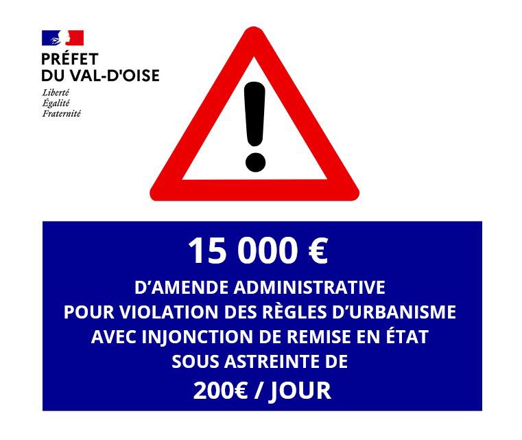 Prefet de Val-d'Oise sanctions illégales constructions in Herblay-sur-Seine