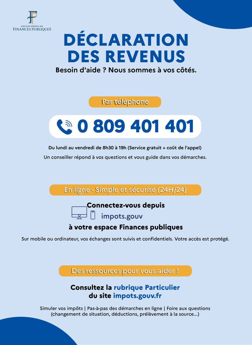 Campagne de déclaration de revenus 2025: demande d'aide