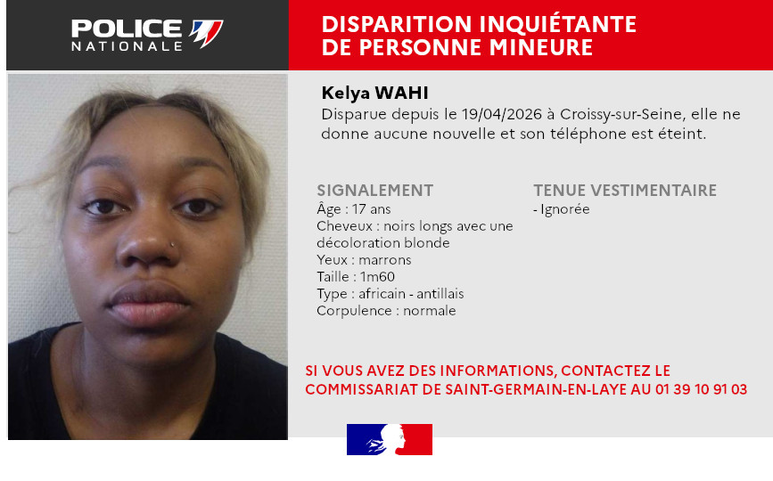 Disparition Inquiète de Kelya - Yvelines, France