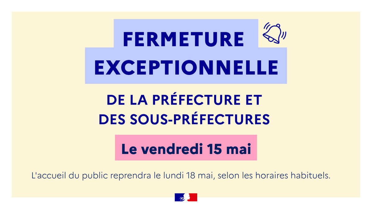 Fermeture exceptionnelle de la préfecture et sous-préfectures de Seine-Saint-Denis le 15 mai 2026