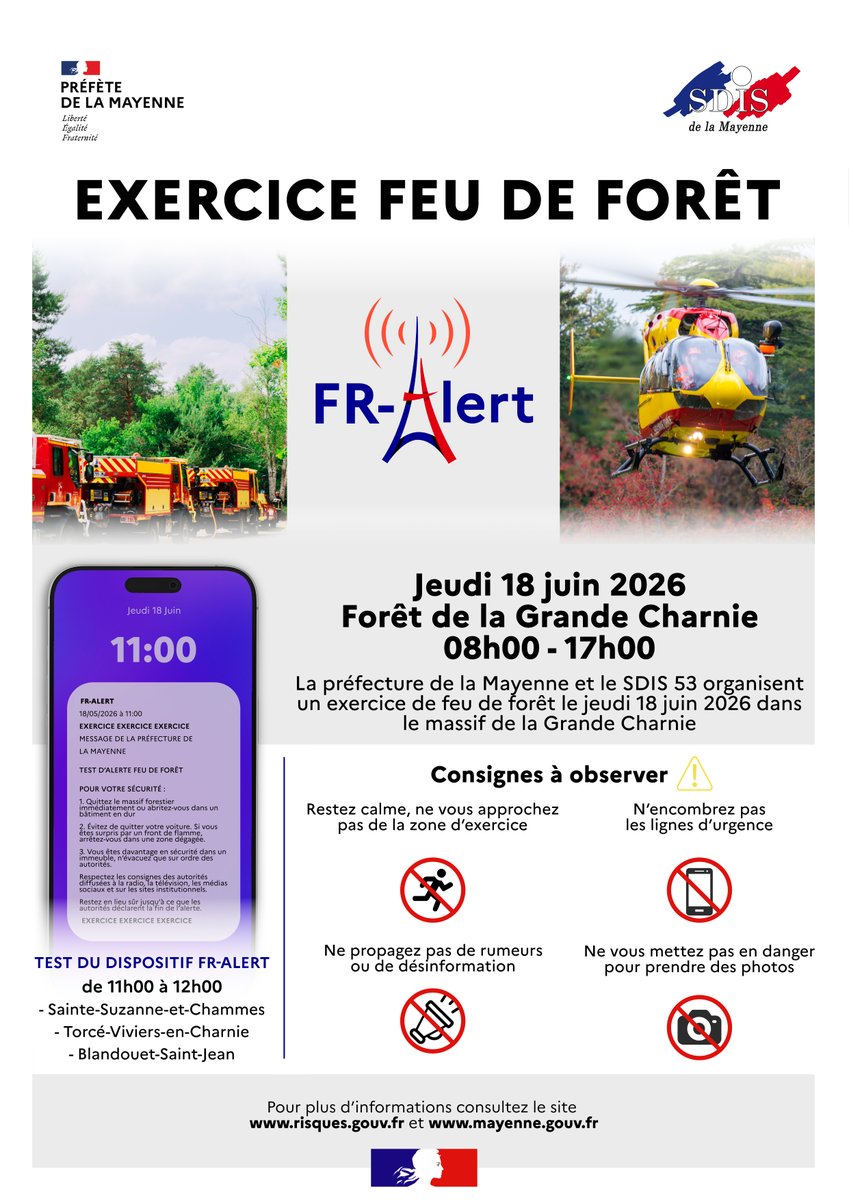 Exercice feux d'espaces naturels massif de la Grande Charnie Mayenne