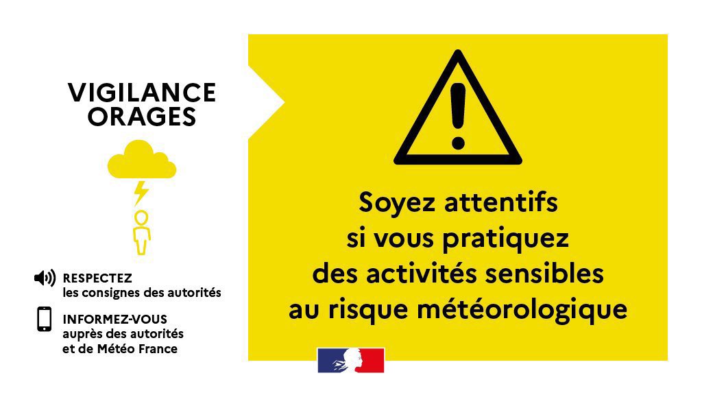 Vigilance jaune orages Rhône et Métropole de Lyon