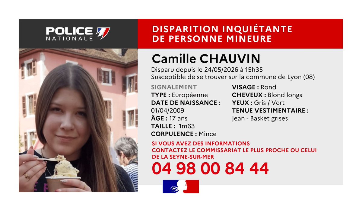 Disparition inquiétante de Camille Chauvin dans le Var