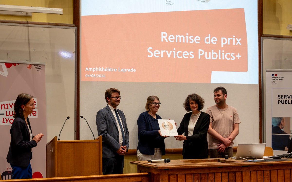 Remise de label Services Publics + à la faculté de Droit Julie-Victoire Daubié de l'Université Lumière Lyon 2