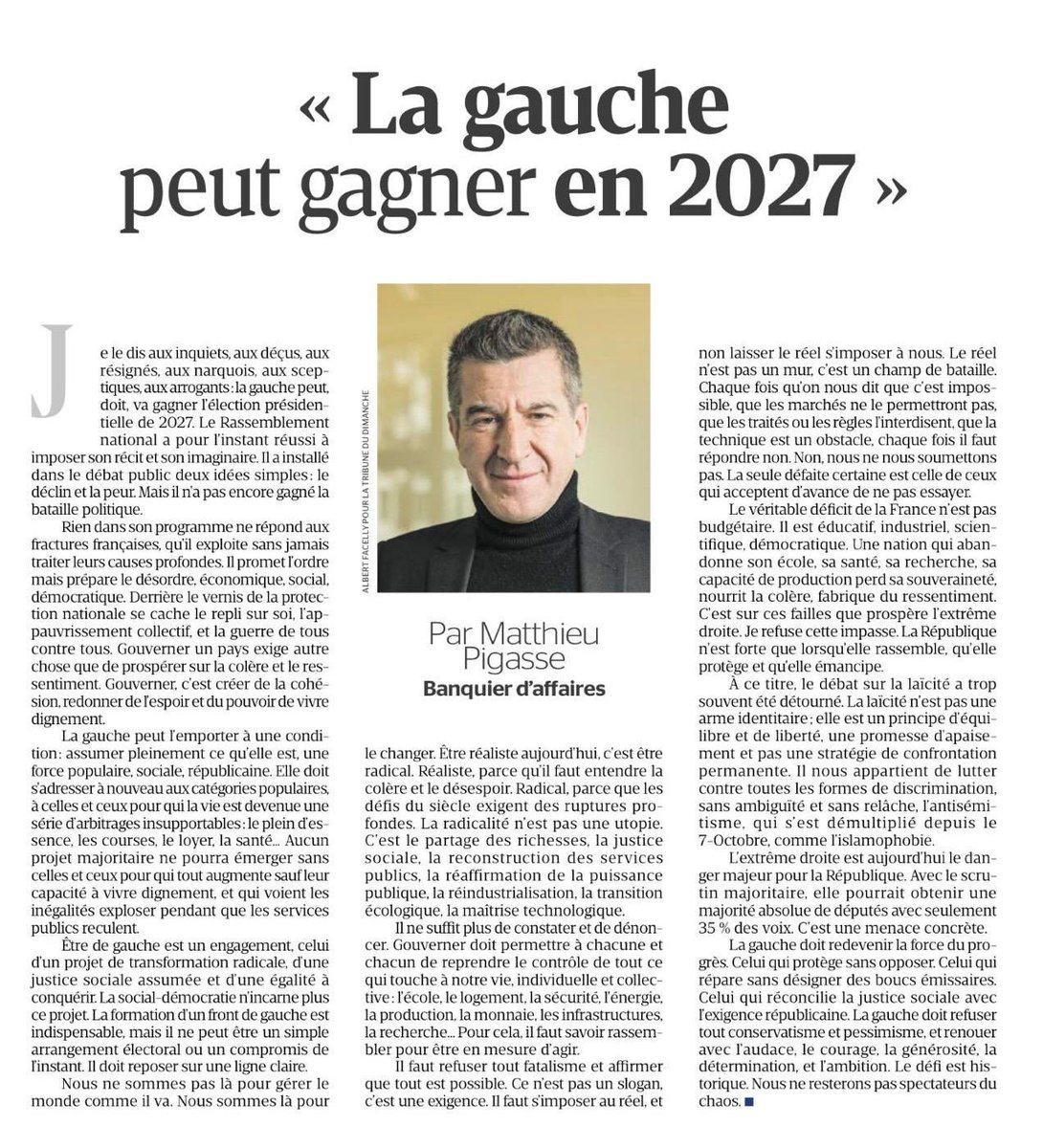 La gauche bourgeoise tente de sauver sa tyrannie en faisant appel au milliardaire gauchiste de référence, adepte du capitalisme de connivence @MPigasse
Plus que jamais c'est la gauche contre le peuple.