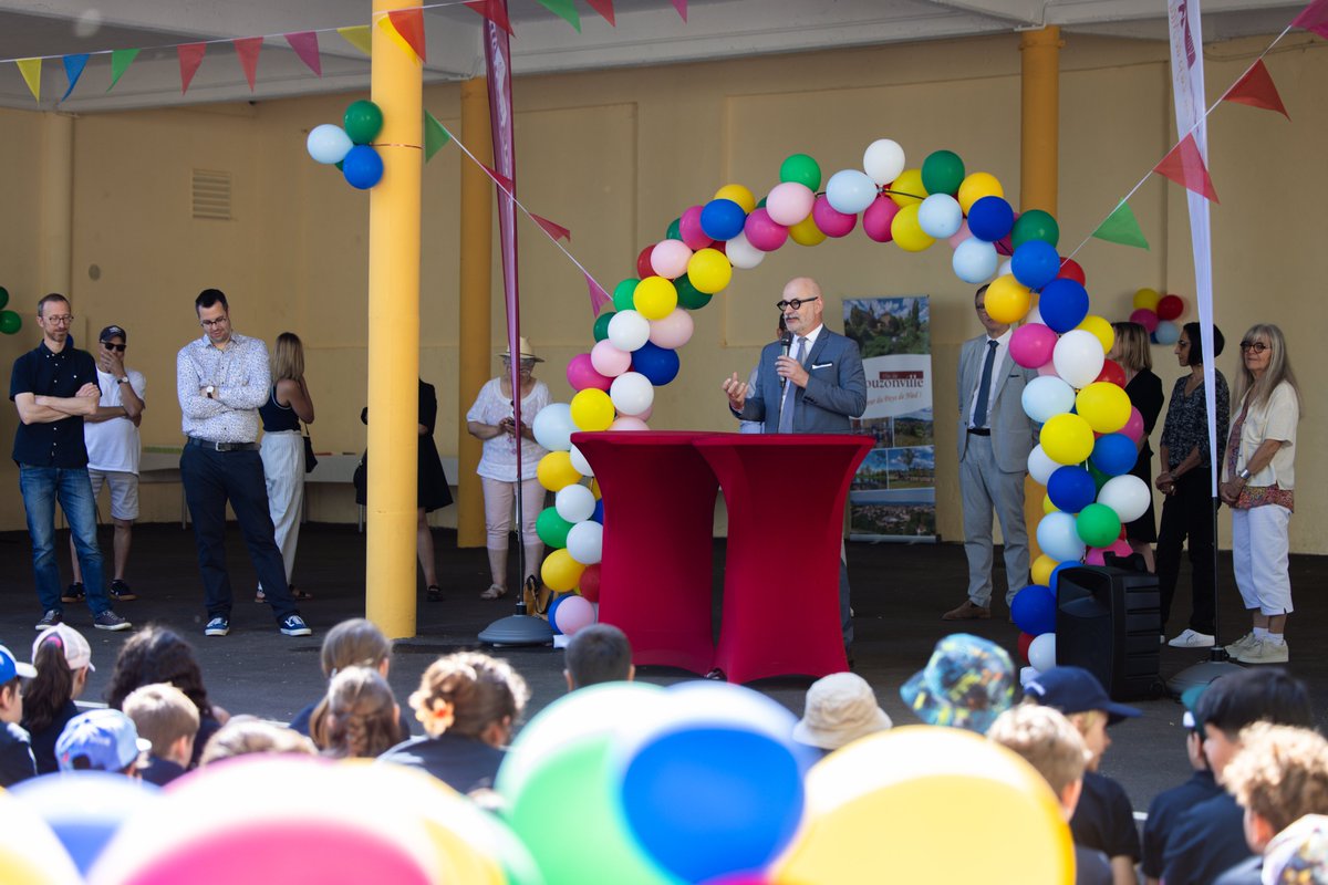 Inauguration des nouvelles cours végétalisées du groupe scolaire Pol-Grandjean à Bouzonville