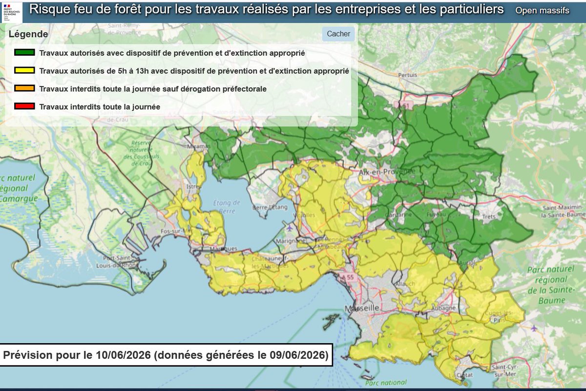 Vigilance Feu de Forêt dans les Bouches-du-Rhône