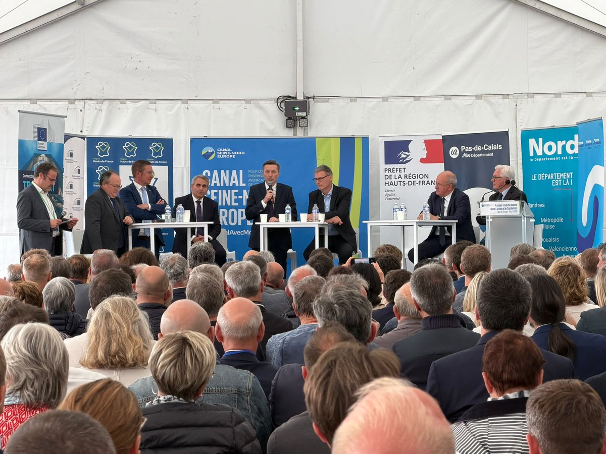 Premier coup de pioche pour l'écluse d'Oisy-le-Verger du Canal Seine-Nord Europe