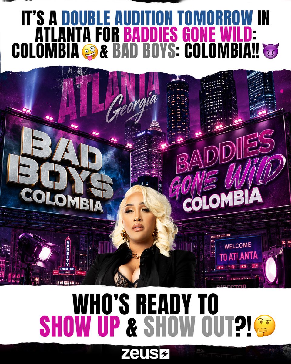 Yesss!!! 😈🤪 The DOUBLE AUDITIONS are going DOWN in #Atlanta for the NEW SEASONS of #BadBoysColombia & #BaddiesGoneWildColombia!! 🔥 Who’s ready to SHOW UP & SHOW OUT for the JUDGES, earn their TICKET 🎟️ & secure a SPOT on the SHOWS?! 🤔 Let us know in the comments 👇🏾🔥👏🏾