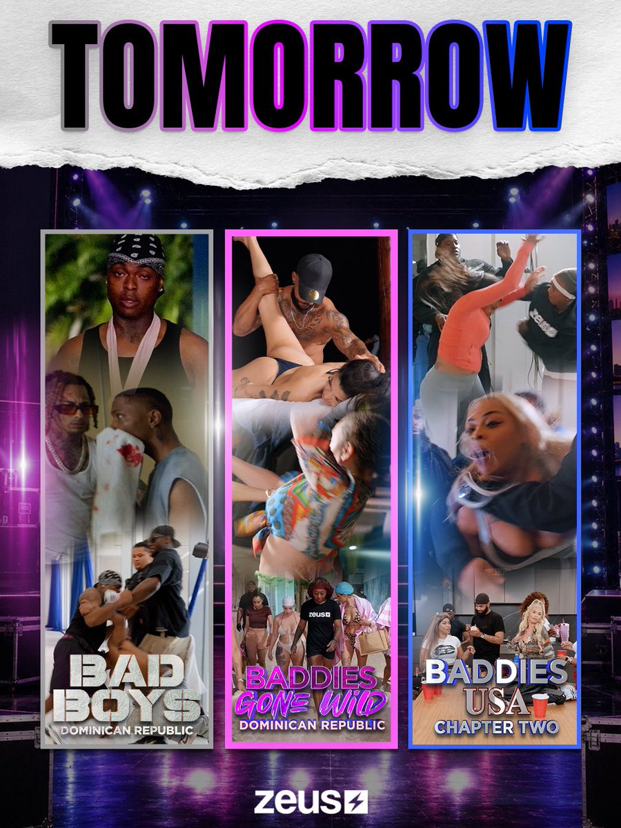 👏🏾 It’s another TRIPLE HEADER going up for #ZeusSunday TOMORROW! 🔥 Go crazy in the comments if you can’t wait to be front row & center for #BadBoysDominicanRepublic, 😈 #BaddiesGoneWildDominicanRepublic, 🤪 & #BaddiesUSAChapterTWO! 🇺🇸👇🏾