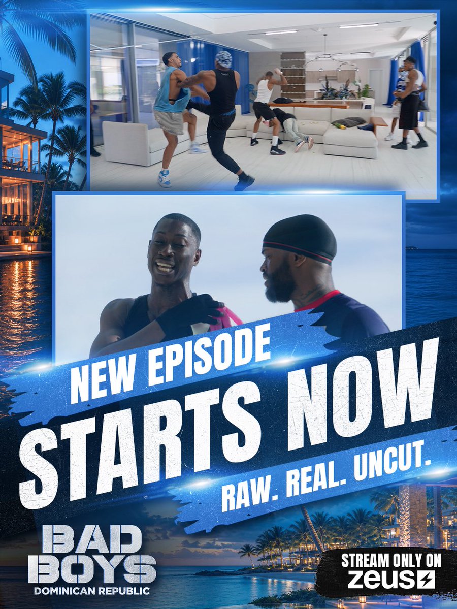 STARTING NOW‼️ The NEW EPISODE of #BadBoysDominicanRepublic is LIVE & READY for you to TUNE INTO the CHAOS & UPROARS going down in the HOUSE today!! 😈🔥 Go to those ZEUS APPS & TUNE IN NOWWW!! 👏🏾📺⚡️