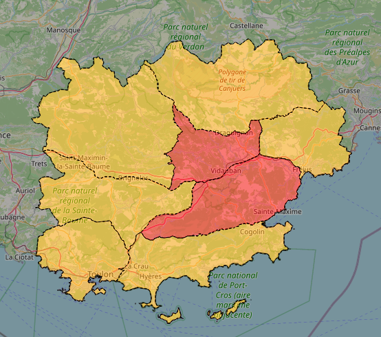 Fermeture de massifs forestiers dans le Var