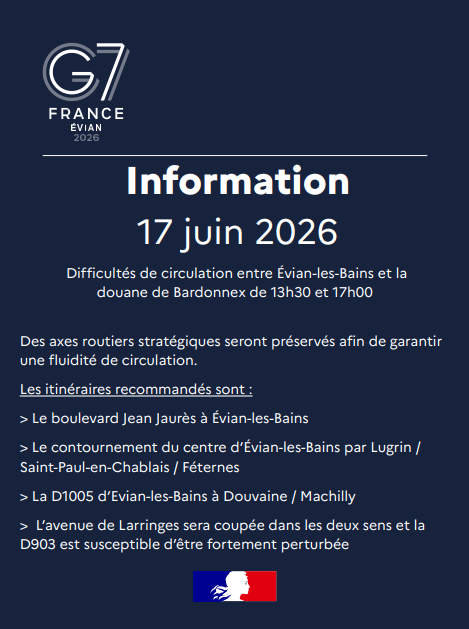 Difficultés de circulation G7 Évian-les-Bains