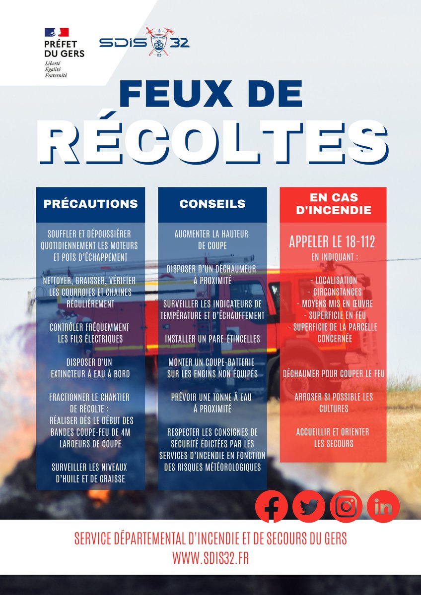 Incendie à X Préfecture 32
