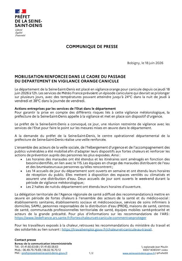 Mobilisation renforcée pour la canicule en Seine-Saint-Denis