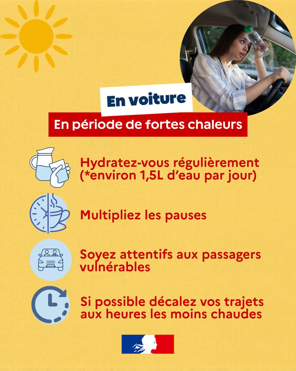 Conseils de sécurité routière en période de canicule