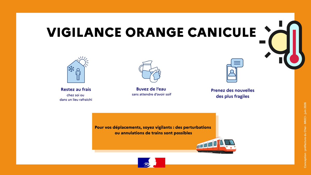 Canicule vigilance orange Préfecture 18